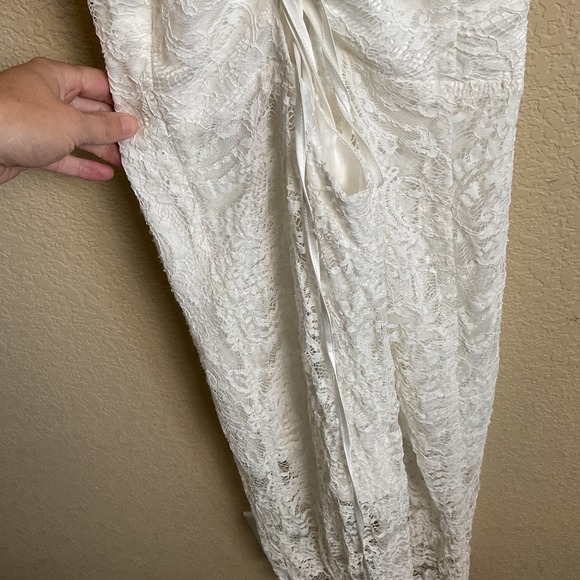 Lover And‎ Friends Womens Small White Lace Asymmetrical Midi Dress - Picture 7 of 8